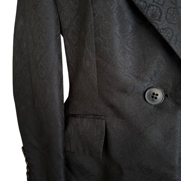 Hugo Boss Womens Black Blazer With Jacquard Patterning Button Closure - Picture 3 of 6